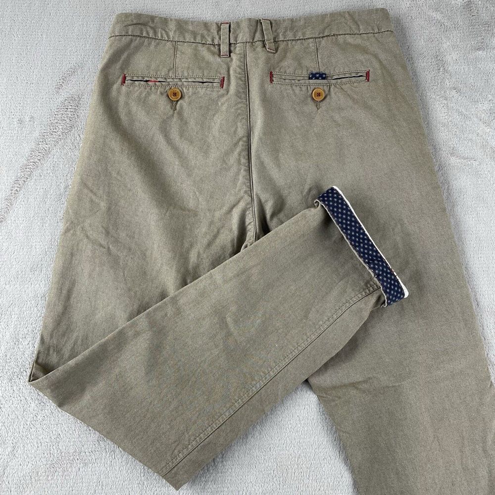 Ted Baker Pants‎ Men 32Rx31 Brown Beige Trouser Flip Hem Designer Prep NWOT $249